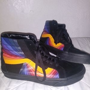 Vans Black High Tops with Color✨